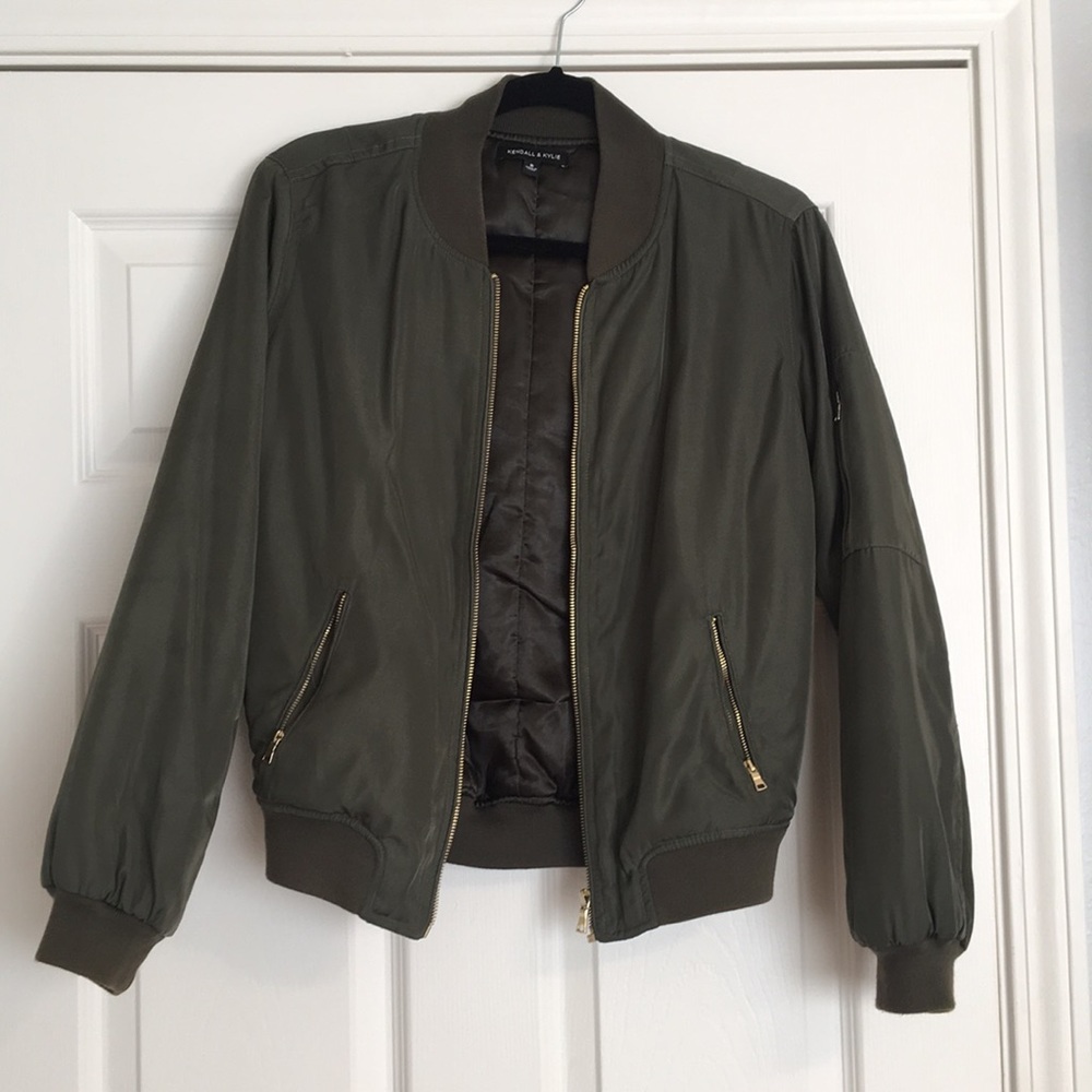 Kendall and Kylie Olive Green Bomber